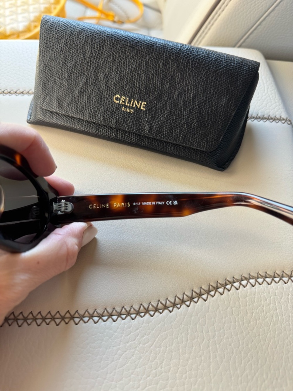 Celine Tortoiseshell Frame Sunglasses with Black Lenses - Picture 7 of 7